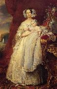 Franz Xaver Winterhalter Helene Louise Elizabeth de Mecklembourg Schwerin, Duchess D'Orleans with Prince Louis Philippe Alber Norge oil painting reproduction